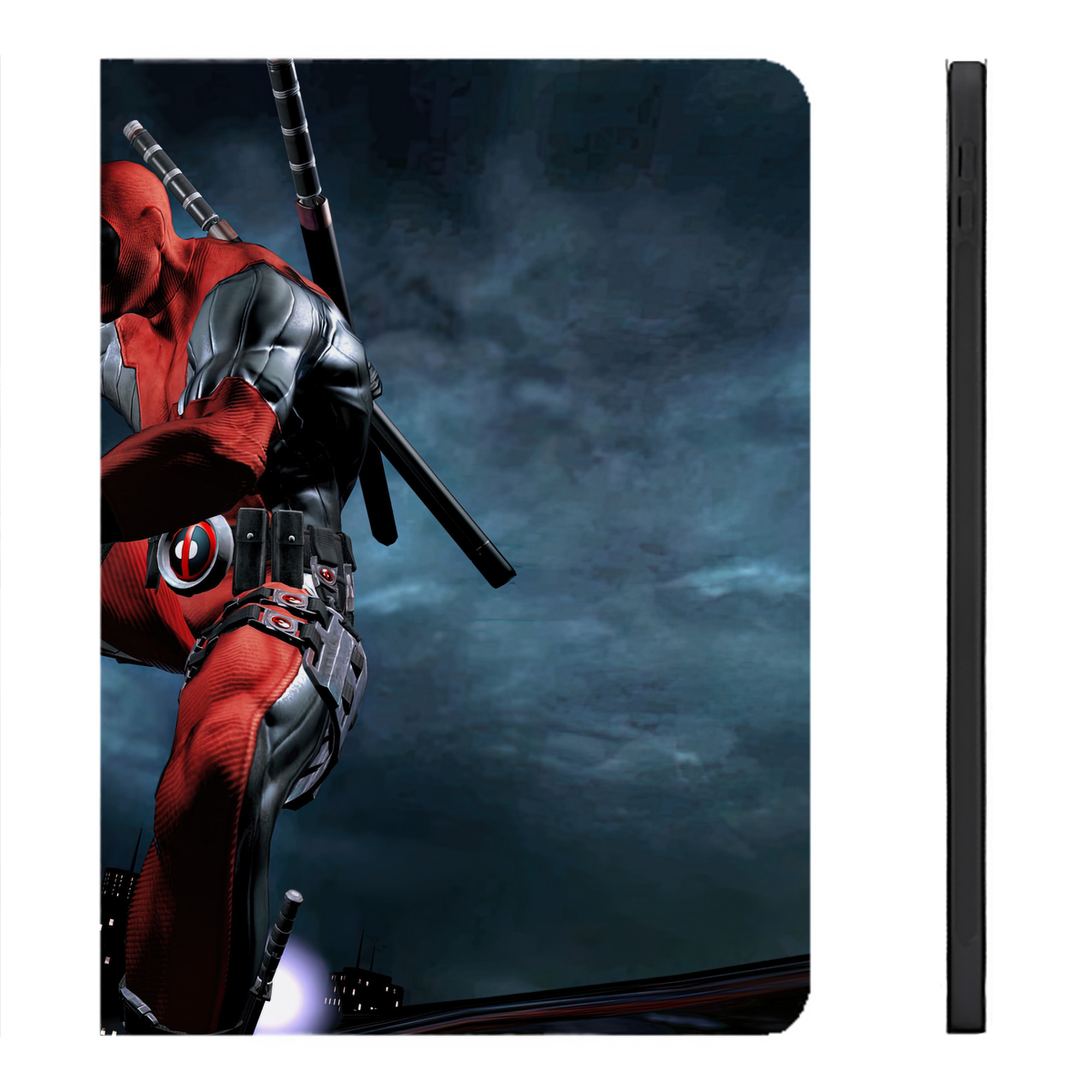 （画像用） Deadpool デッドプール IPadケース ペンホルダー付き ブックスタイルデザイン